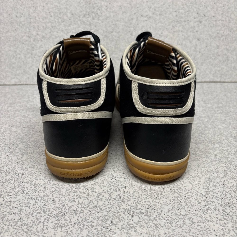 ADIDAS VESPA PX Mid Rare Black and White Mens 10 Leather Sneakers G03904 - Picture 8 of 11